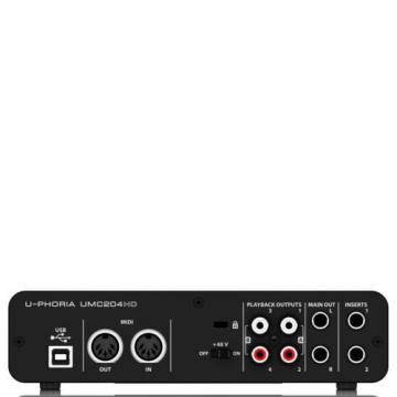 BEHRINGER U-PHORIA UMC204HD USB 2.0 Audio/MIDI Interface for recording