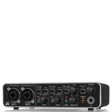 BEHRINGER U-PHORIA UMC204HD USB 2.0 Audio/MIDI Interface for recording