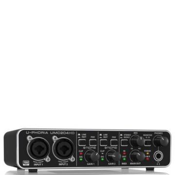 BEHRINGER U-PHORIA UMC204HD USB 2.0 Audio/MIDI Interface for recording