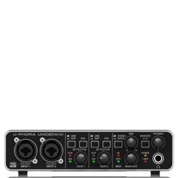 BEHRINGER U-PHORIA UMC204HD USB 2.0 Audio/MIDI Interface for recording