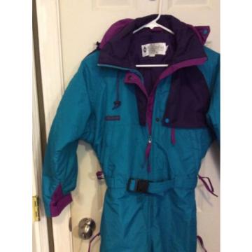 womens size S Columbia radial sleeve snowsuit with hood one piece EUC Vintage?