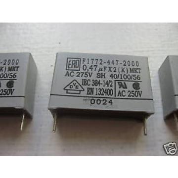 Lot de 10 Condensateurs Radial MKT 0.47µF  0.47MF 470NF  X2 AC275V  Roderstein