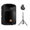 Behringer B110D Active 300W Powered PA Speaker, Tripod Stand &amp; 20FT XLR Cable