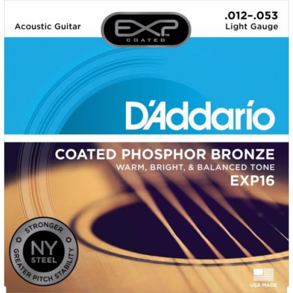 D&#039;Addario EXP16 Phosphor Bronze EXP Coated acoustic guitar strings, Light #2 image