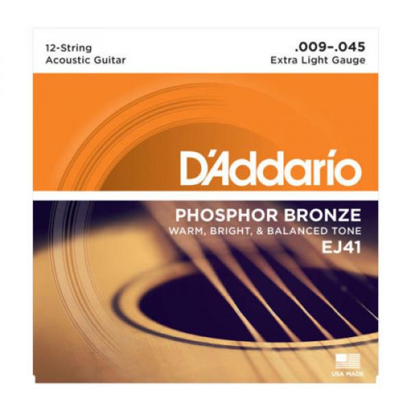 D&#039;Addario EJ41 Phosphor Bronze 12-String acoustic guitar strings, Extra Light #2 image