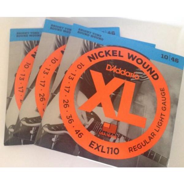 D&#039;Addario EXL110 Nickel Wound Electric Guitar Strings, Light Gauge 3 SETS #1 image