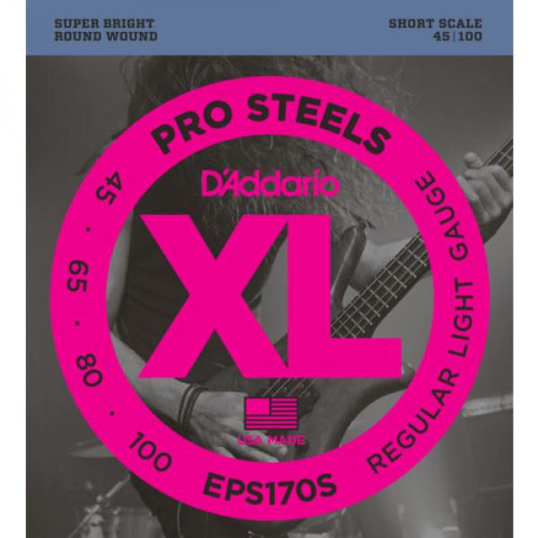 D&#039;Addario EPS170S ProSteels Bass Guitar Strings, Light, 45-100, Short Scale #1 image