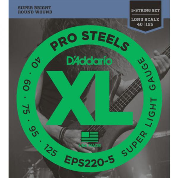 D&#039;Addario Pro Steels EPS220-5 Super Light Gauge 5 String Electric Bass Strings #1 image