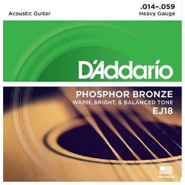 D&#039;Addario EJ-18 Phosphor Bronze HEAVY 14-59 Acoustic Guitar Strings EJ18 #1 image