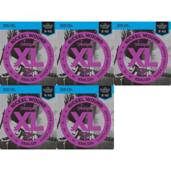 D&#039;Addario ESXL120 Nickel Wound Double Ball End Super Li... (5-pack) Value Bundle #1 image