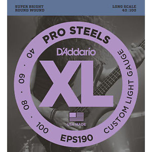 D&#039;ADDARIO EPS190 PROSTEELS  BASS STRINGS, CUSTOM LIGHT GAUGE 4&#039;s -  40-100 #1 image