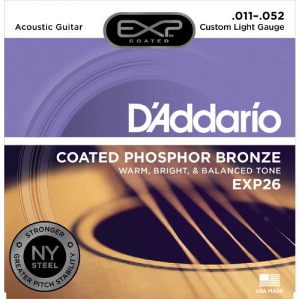 3 sets D&#039;Addario EXP26 Custom Light Acoustic Phosphor Bronze Guitar Strings #1 image