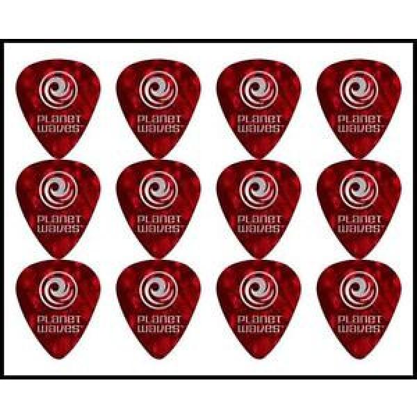 Planet Waves 12 Standard Picks Celluloid Light Gauge Red Pearl 12 Picks #1 image