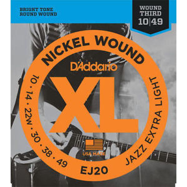 10 sets D&#039;Addario EJ20 XL Jazz Extra Light Electric Guitar Strings #1 image