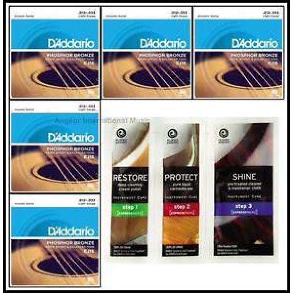 5 x D&#039;addario EJ16 Acoustic Guitar Strings 12 - 53 + Planet Waves Expess pack #1 image