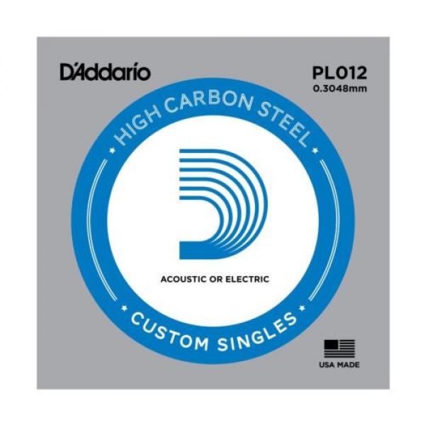 D&#039;ADDARIO SINGLE GUITAR STRING - PL012 PLAIN STEEL BALL END ACOUSTIC &amp; ELECTRIC #1 image