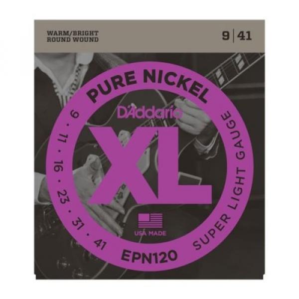 D&#039;Addario EPN120 9-41 Super Light Electric Pure Nickel Guitar Strings Free Ship #1 image