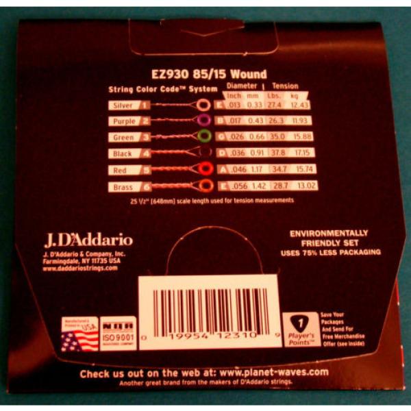 D&#039;Addario 85/15 Bronze Acoustic Medium Guitar Strings #3 image