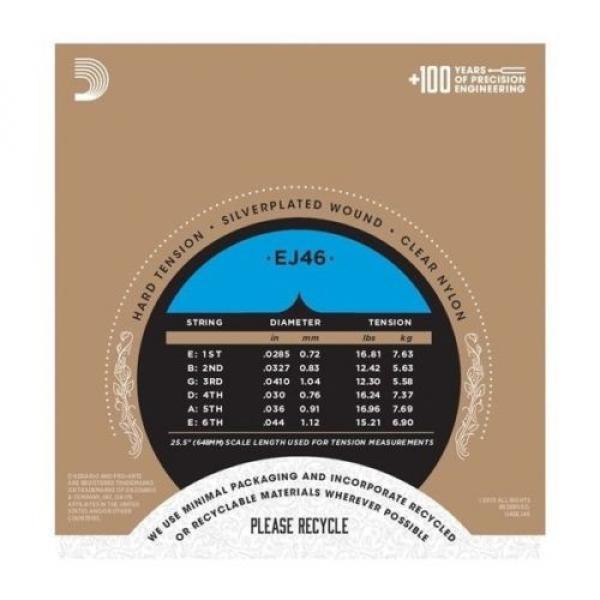 5 SETS D&#039;ADDARIO EJ46 PRO-ARTE CLASSICAL NYLON GUITAR STRINGS HARD TENSION #3 image