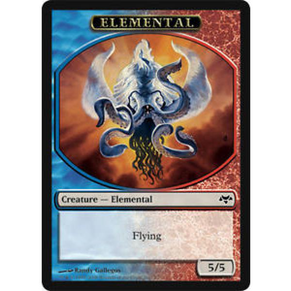 4 Elemental Token ~ Lightly Played Eventide 4x x4 Playset MTG Magic Multi-Color #1 image