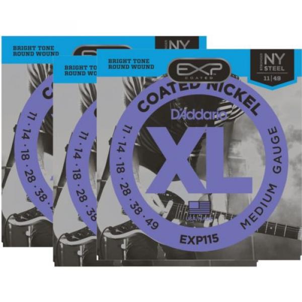 D&#039;Addario Guitar Strings  3 pack  EXP115 Electric Blues / Jazz Set  Coated #1 image