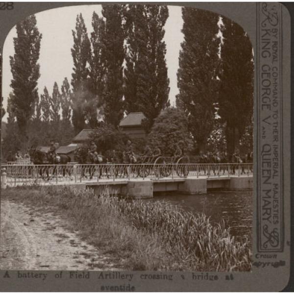 Eventide Sees A Battery Of Royal Field Artillery Crossing A Bridge - Stereoview #2 image