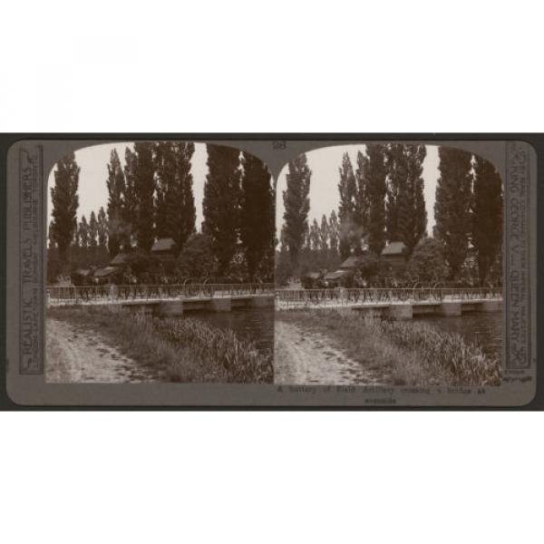 Eventide Sees A Battery Of Royal Field Artillery Crossing A Bridge - Stereoview #3 image