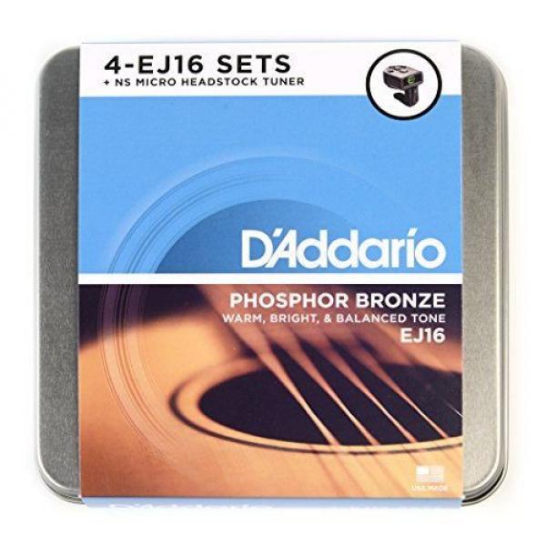 DAddario Limited Edition Tin - 4 Sets of EJ16 Acoustic Guitar Strings with Micro #1 image