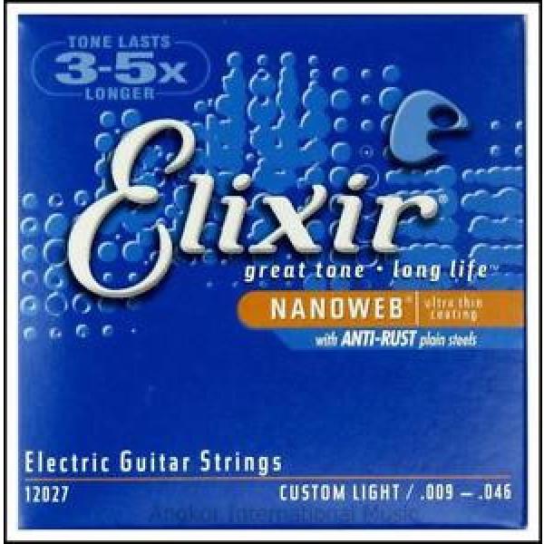 Elixir 12027 Custom Light Gauge Nanoweb coated Electric Guitar Strings 9 - 46 #1 image