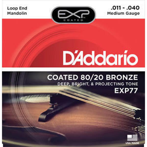 3 Sets D&#039;Addario EXP77 Coated 80/20 Bronze Medium Gauge Mandolin Strings #1 image