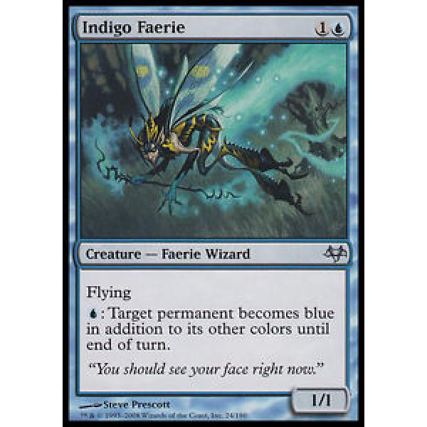 MTG Indigo Faerie x4 Eventide ENGLISH LP Uncommon Blue #1 image