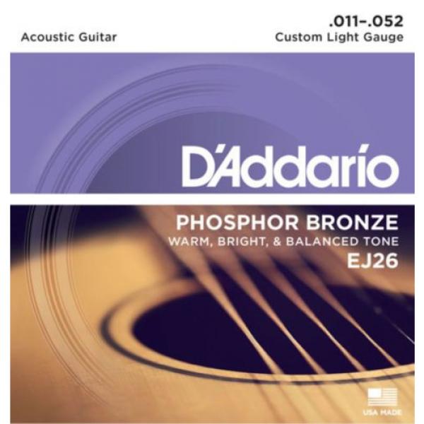 D&#039;Addario EJ26 11-52 Phosphor Bronze Acoustic Guitar Strings Custom Light #2 image