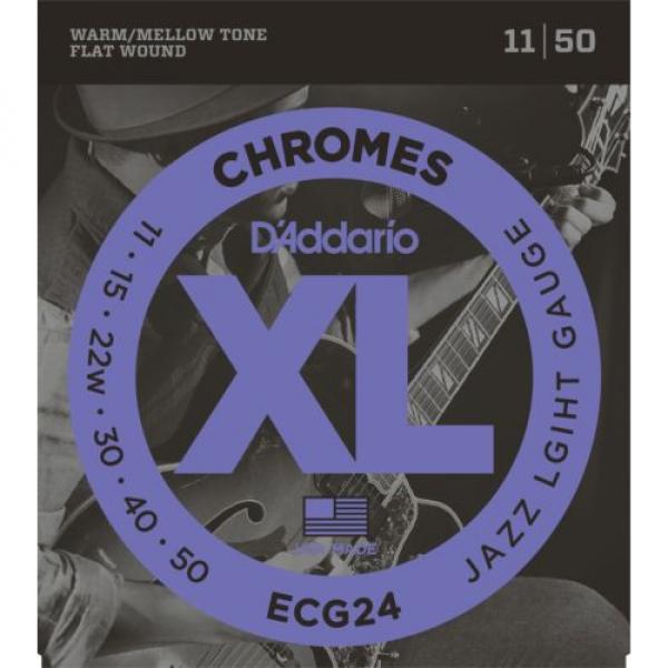 Electric Guitar Strings  D&#039;Addario ECG24 Chromes  Jazz Light   1 Set #1 image