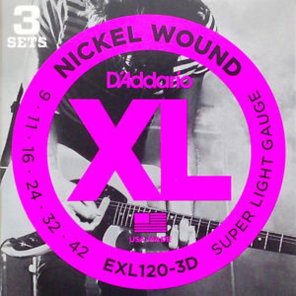 3 SET D&#039;ADDARIO EXL120 CORDE PER CHITARRA ELETTRICA 9-42 #1 image