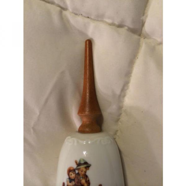 VINTAGE MI HUMMEL GOEBEL KIDS ON FENCE FINE CHINA EVENTIDE WOOD HANDLE BELL! #3 image