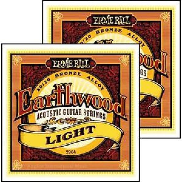 2 x Ernie Ball 2004 Earthwood Light 80/20 Acoustic Guitar Strings 11 - 52 2 sets #1 image