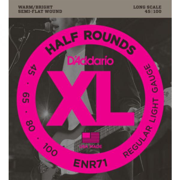 2 Sets D&#039;Addario Half Rounds ENR71 Regular Light Gauge Electric Bass Strings #1 image