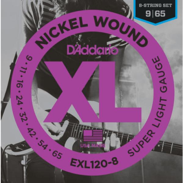 5 Sets D&#039;Addario EXL120 8-String Nickel Super Light Electric Guitar Strings 9-65 #1 image