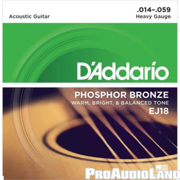 D&#039;Addario EJ18 SET ACOUS GTR PHOS BRONZE HVY Acoustic Guitar Strings #1 image