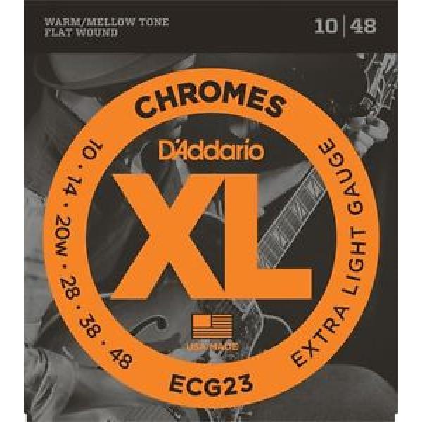 D&#039;Addario ECG-23 XL Chromes Flat Wound Electric Guitar Strings 10-48 extra light #1 image