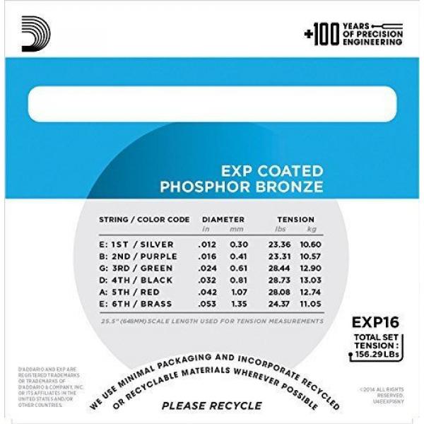 DAddario EXP16 with NY Steel Phosphor Bronze Acoustic Guitar Strings, Coated, #4 image