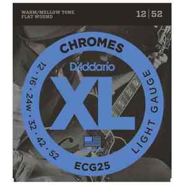 D&#039;Addario ECG25 Chromes Flatwound Guitar Strings. Gauge: 12-52 #1 image