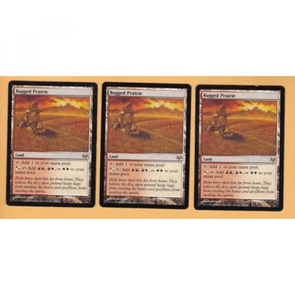 Rugged Prairie Eventide RARE X3 Magic the Gathering MTG See Pic #1 image