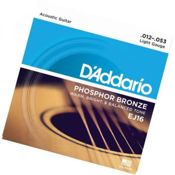 D&#039;Addario EJ16 Phosphor Bronze Light  (.012-.053) Acoustic Guitar Strings #1 image