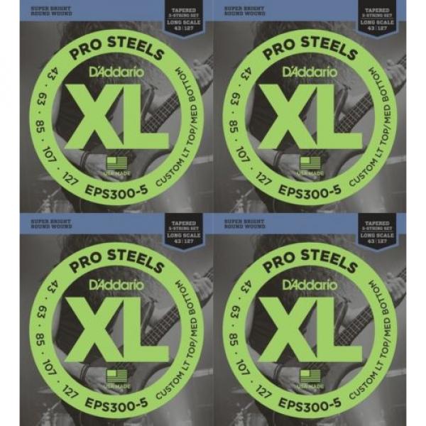 D&#039;Addario ProSteel EPS300-5 Light Top Medium Bottom Sup... (4-pack) Value Bundle #1 image