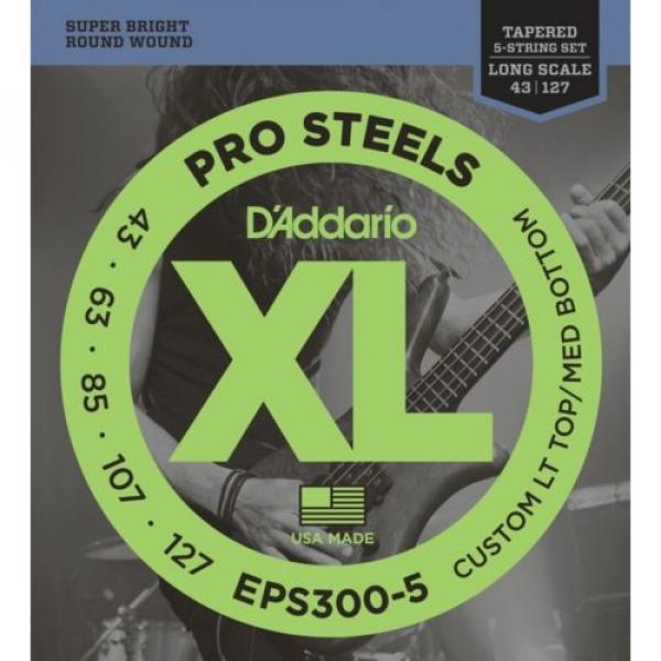 D&#039;Addario ProSteel EPS300-5 Light Top Medium Bottom Sup... (4-pack) Value Bundle #2 image