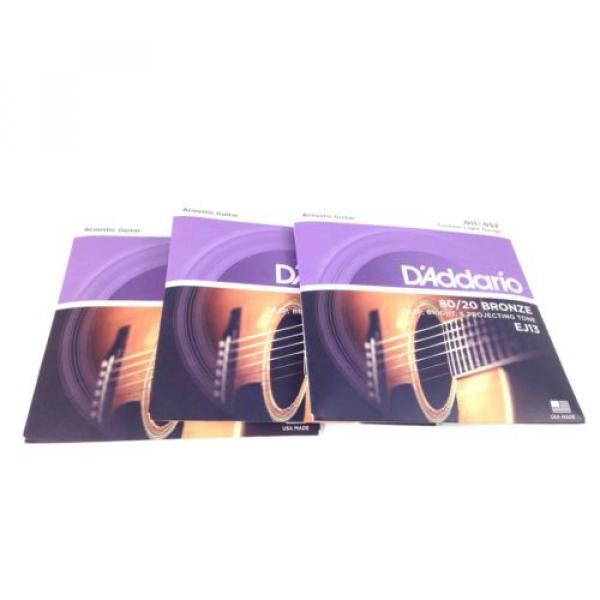 D&#039;Addario Guitar Strings  Acoustic  3-Pack  EJ13 Medium 80/20 Bronze #1 image