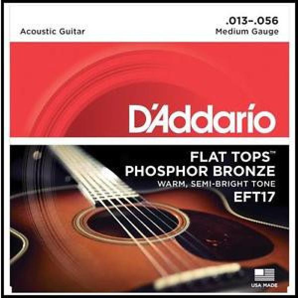 D&#039;Addario EFT17 Flat Top Phos Bronze Medium Acoustic Guitar Strings  13 - 56 #1 image