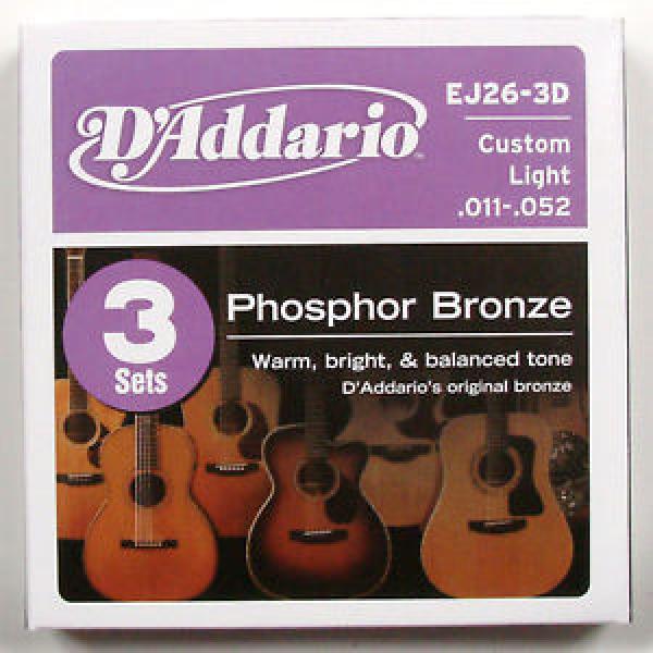 D&#039;Addario 3 Pack EJ26 Akustkgitarre Saiten 11&#039;s - 52 #1 image