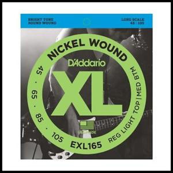 D&#039;addario EXL165 Nickel Wound Electric Bass Guitar Strings 45 - 105 Reg Light #1 image